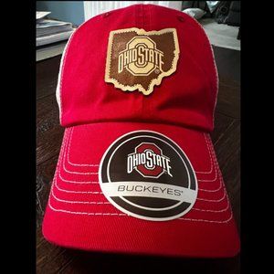 Ohio State Buckeyes Trucker Hat with Vegan Leather Detail